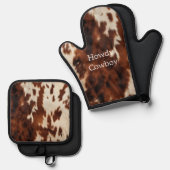 ブラウンクリームコウィド 鍋つかみ&鍋敷きセット (正面/裏面)