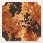 ブラウンクリームコ結婚ウィド ペーパーコースター (正面)