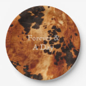 ブラウンクリームコ結婚ウィド ペーパープレート (正面)