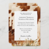 ブラウンクリームコ結婚ウィド 招待状 (正面/裏面)