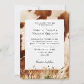 ブラウンクリームコ結婚ウィド 招待状 (正面)