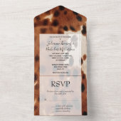ブラウンクリームサウスウェスト結婚コウィド オールインワン招待状 (内側)