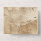 ブラウンクリームサウスウェスト結婚コウィド オールインワン招待状 (裏面)