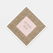 ブラウンクリームゼブラアニマルプリントグリッター スタンダードランチョンナプキン (角)