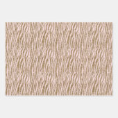 ブラウンクリームゼブラアニマルプリントグリッター ラッピングペーパーシート (正面3)