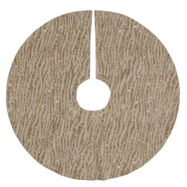 ブラウンクリームゼブラプリント動物グリッター ブラッシュドポリエステルツリースカート