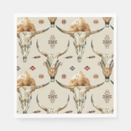 ブラウンクリームトライバル先住民フェザー誕生日 スタンダードランチョンナプキン