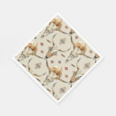 ブラウンクリームトライバル先住民フェザー誕生日 スタンダードランチョンナプキン (角)