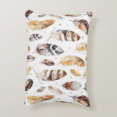 ブラウンクリームトライバル先住民羽毛スカル アクセントクッション (裏面(縦))