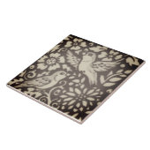 ブラウンクリームバードフローラフリーウッドランドデコール タイル (側面)