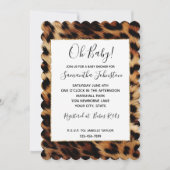 ブラウンクリームヒョウアニマルプリント 招待状 (正面)