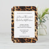 ブラウンクリームヒョウ動物のウェディング 招待状 (スタンド正面)