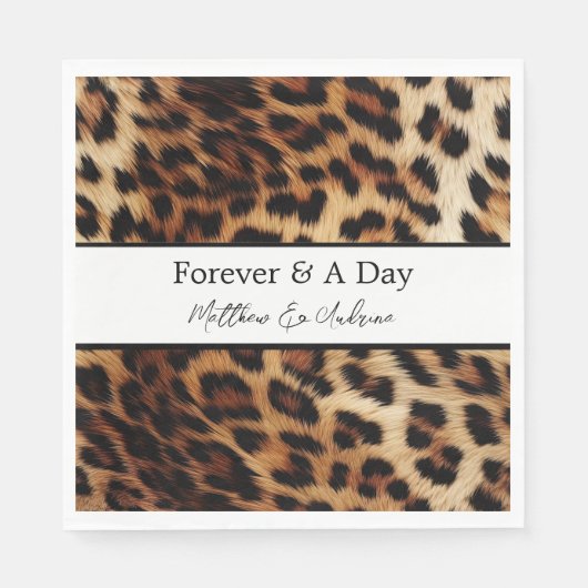 ブラウンクリームヒョウ動物 スタンダードランチョンナプキン (正面)