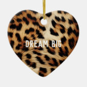 ブラウンクリームヒョウ動物 セラミックオーナメント (正面)