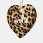 ブラウンクリームヒョウ動物 セラミックオーナメント (左)