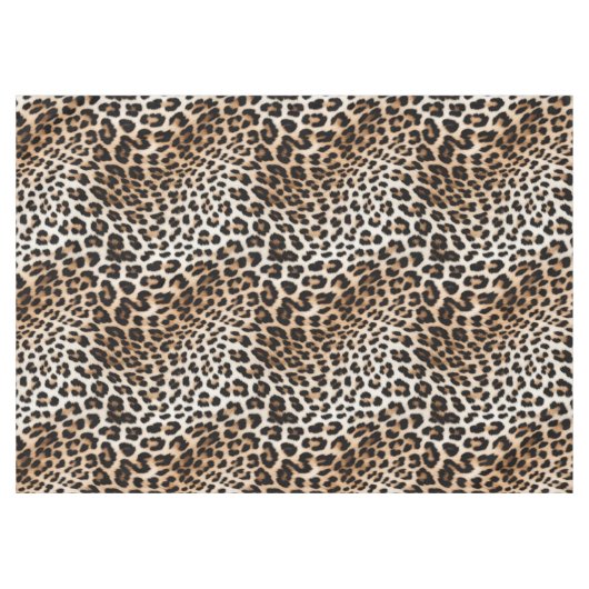ブラウンクリームヒョウ印刷 テーブルクロス (正面(横))