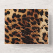 ブラウンクリームヒョウ結婚動物 オールインワン招待状 (裏面)