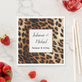 ブラウンクリームヒョウ結婚動物 スタンダードランチョンナプキン (インサイチュ)