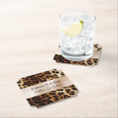 ブラウンクリームヒョウ結婚動物 ペーパーコースター (インサイチュ)