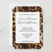 ブラウンクリームヒョウ結婚動物 招待状 (正面)