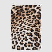 ブラウンクリームヒョウ ゴルフタオル (正面)