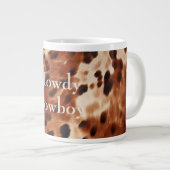 ブラウンクリームブラックコウィド ジャンボコーヒーマグカップ (正面右)