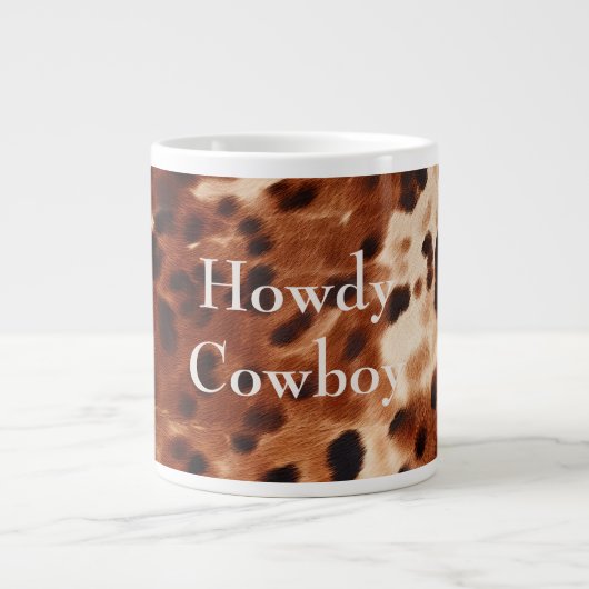 ブラウンクリームブラックコウィド ジャンボコーヒーマグカップ (正面)