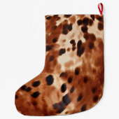 ブラウンクリームブラックコウィド ラージクリスマスストッキング (裏面)