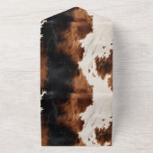 ブラウンクリームブラックサウスウエストカウボーイ女性のカーボーイ牛革 オールインワン招待状 (外側)