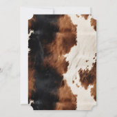 ブラウンクリームブラックサウスウエストカウボーイ女性のカーボーイ牛革 招待状 (裏面)