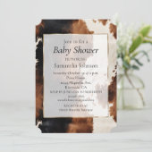 ブラウンクリームブラックサウスウエストカウボーイ女性のカーボーイ牛革 招待状 (スタンド正面)