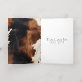 ブラウンクリームブラックサウスウエストコウィドサンキュー 箔グリーティングカード (内側レイダウン)