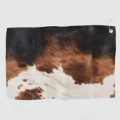 ブラウンクリームブラック南西コウィド ゴルフタオル (横)