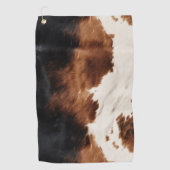 ブラウンクリームブラック南西コウィド ゴルフタオル (正面)