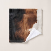 ブラウンクリームブラック南西コウィド バスタオルセット (ウォッシュタオル)