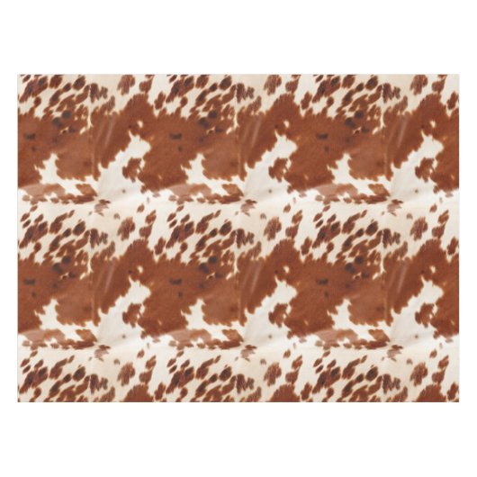 ブラウンクリームホワイトコウィド テーブルクロス (正面(横))