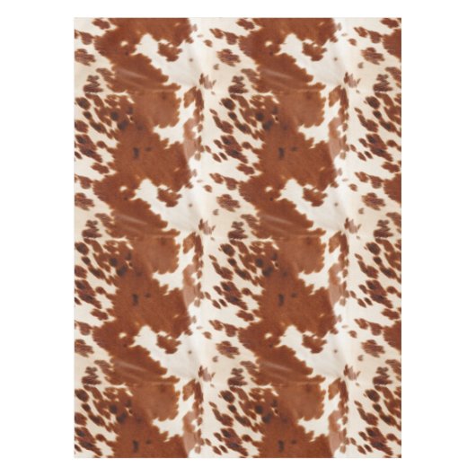 ブラウンクリームホワイトコウィド テーブルクロス (正面)