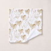 ブラウンクリームボホハートブライダルシャワー バスタオルセット (ウォッシュタオル)