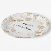 ブラウンクリームボホハートブライダルシャワー ペーパープレート (アングル)