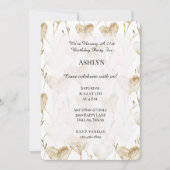 ブラウンクリームボホハート誕生日 招待状 (正面)