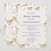 ブラウンクリームボホハート ブライダルシャワー 招待状 (正面/裏面)