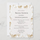 ブラウンクリームボホハート ブライダルシャワー 招待状 (正面)