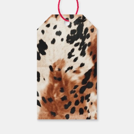 ブラウンクリーム動物の牛革 ギフトタグ (裏面)