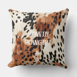 ブラウンクリーム動物の牛革 クッション