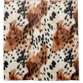 ブラウンクリーム動物の牛革 シャワーカーテン (正面)