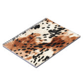 ブラウンクリーム動物の牛革 ノートブック (左側)