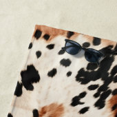 ブラウンクリーム動物の牛革 ビーチタオル (インサイチュ)