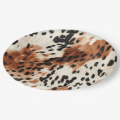 ブラウンクリーム動物の牛革 ペーパープレート (アングル)