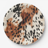ブラウンクリーム動物の牛革 ペーパープレート (正面)