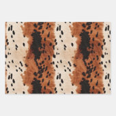 ブラウンクリーム動物の牛革 ラッピングペーパーシート (正面3)